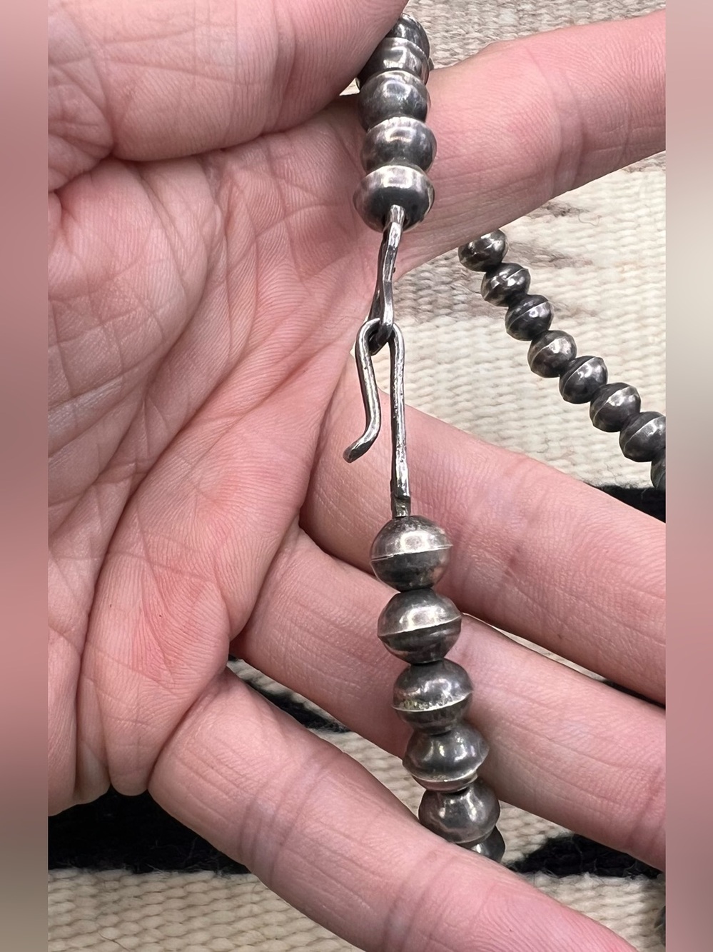 Native American 900 Silver Natural Turquoise Squash Blossom Naja Necklace - Picture 10 of 10